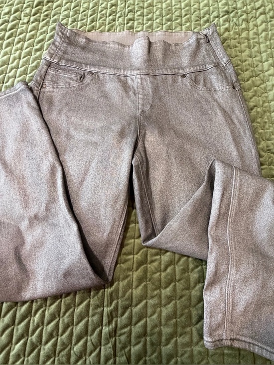 SPANX Denim - SPANX pewter shimmer gray pull‎ on jeans size XL
